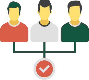 Illustration of three profile images for narrowing candidates