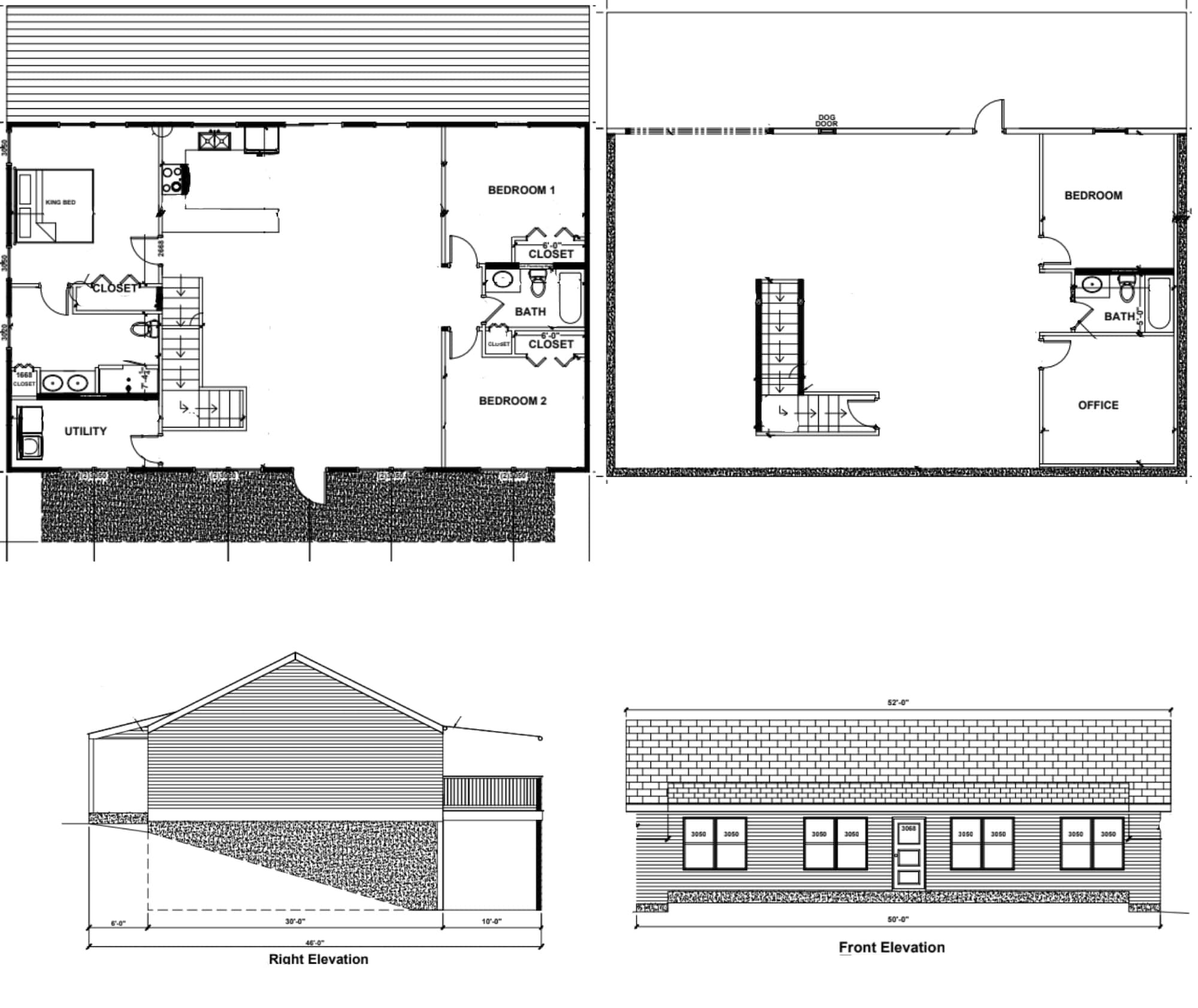 Smithfield walkout ranch floor plans and elevation.